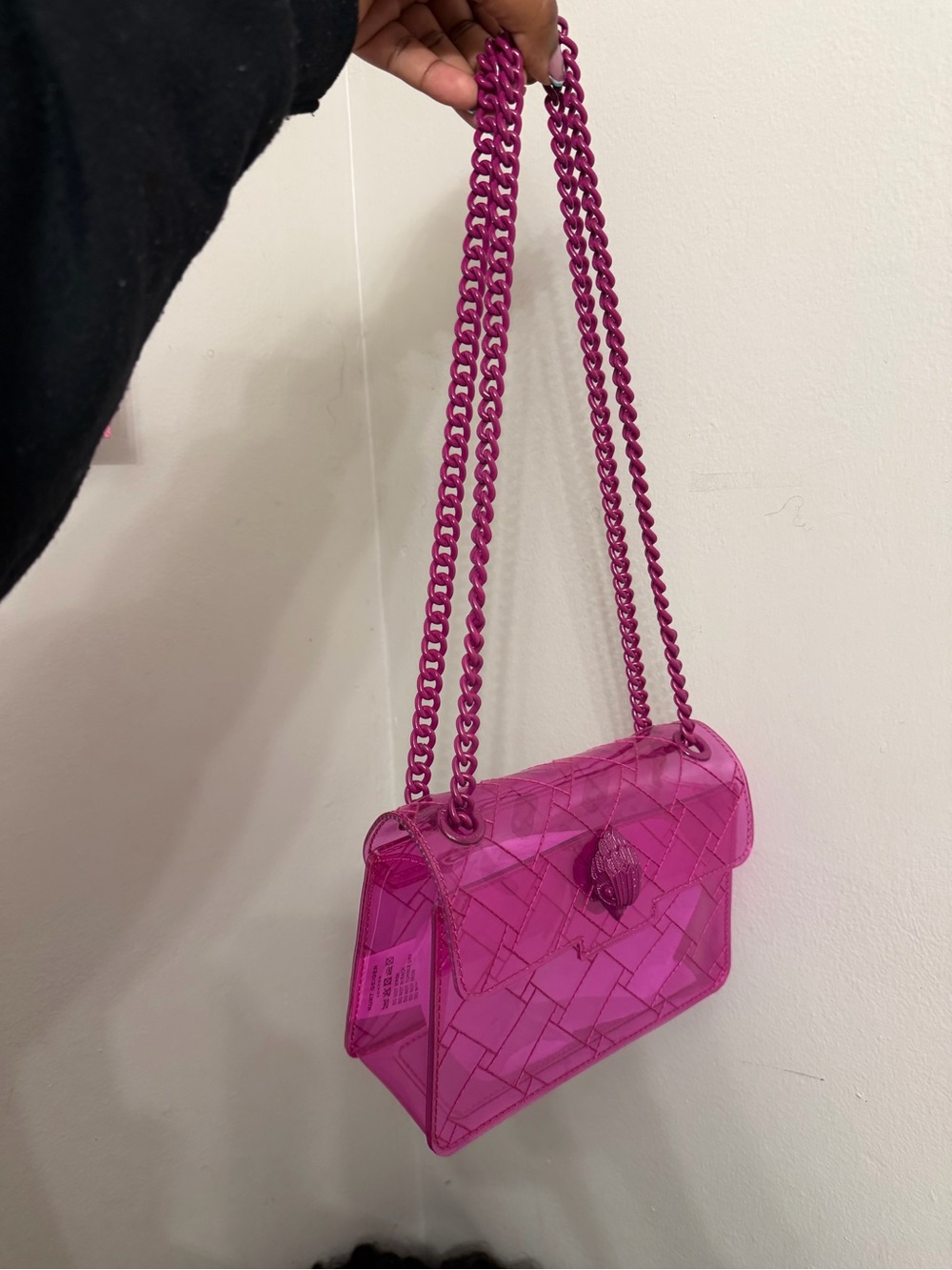 Kurt Geiger Vibrant Clear Pink Mini Shoulder Bag - Picture 2 of 6